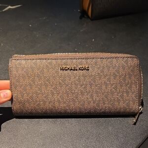 Michael Kors Brown Wristlet Clutch